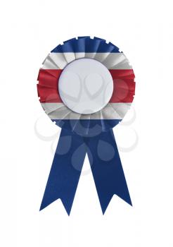 Award ribbon isolated on a white background, Costa Rica