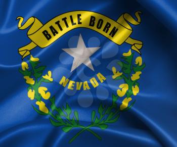 Satin flag, three dimensional render, flag of Nevada