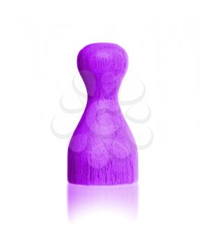 Wooden pawn with a solid color, purple