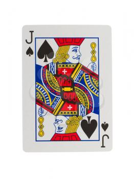 Old playing card (jack) isolated on a white background