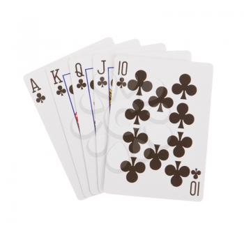 Cards for the poker on the table