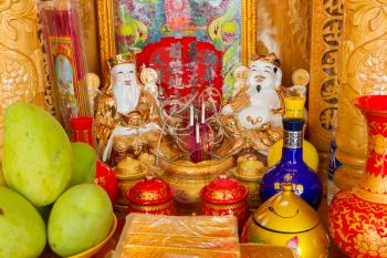 Closeup of an commonly seen altar in Vietnam, central Vietnam