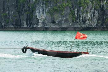 Rowing boat in the Ha Long Bay, Vietnam