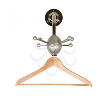 Close up of a cloth hanger on white background