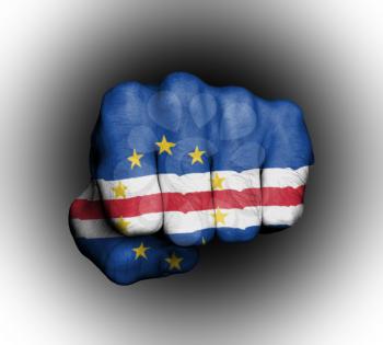 Fist of a man punching, flag of Cape Verde