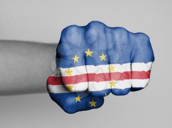Fist of a man punching, flag of Cape Verde
