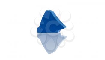 Blue unique pawn isolated on a white background