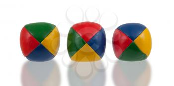 Three juggle balls isolated on white background