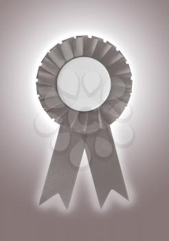 Award ribbon isolated on a white background, grey