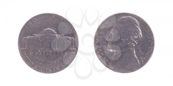 The Thomas Jefferson head Nickel, with his home, Monticello on the reverse