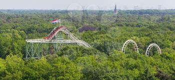 View on a rollercoaster in the Netherlands