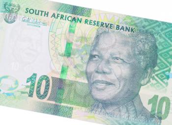 Ten South African Rand, part of a complete banknote
