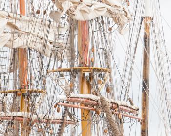 Details of old sail and old ship masts