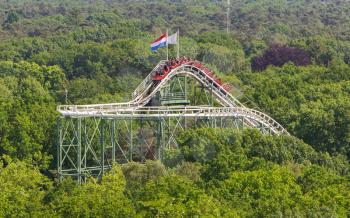 View on a rollercoaster in the Netherlands