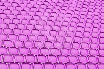 Purple seat in sport stadium, empty seats ready for the public