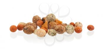 Mix of Japanese nuts isolated on a white background