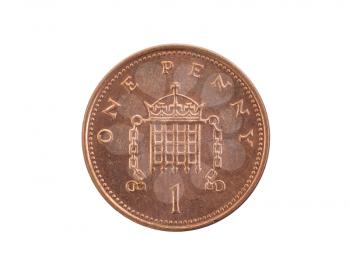 Penny coin isolated on a white background