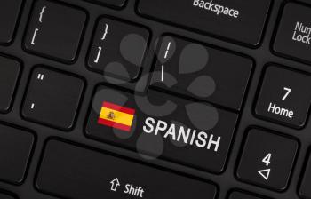 Enter button with flag Spain - Concept of language (learning or translate)