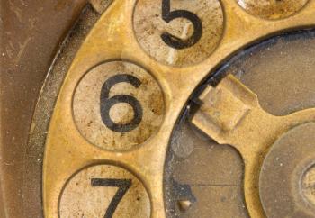 Close up of Vintage phone dial, dirty and scratched - 6