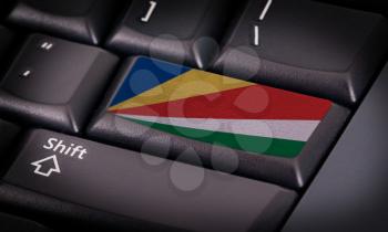Flag on button keyboard, flag of Seychelles
