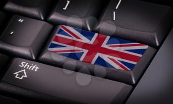 Flag on button keyboard, flag of the United Kingdom