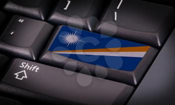 Flag on button keyboard, flag of the Marshall Islands