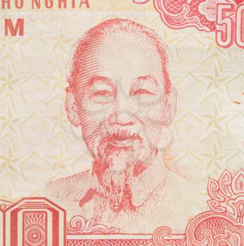 Old Vietnamese Dong, Vietnamese currency, close-up
