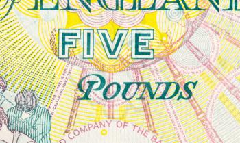 Pound currency background, close-up - 5 Pounds