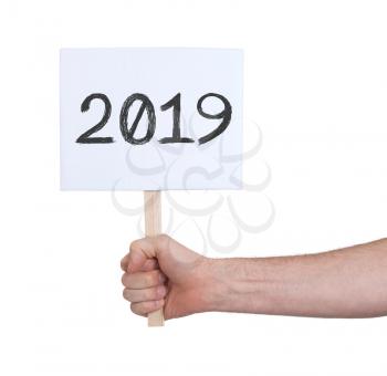 Sign with a number, isolated on white - The year 2019