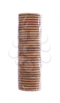 Stack of cookies isolated on white background