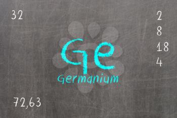 Isolated blackboard with periodic table, Germanium, chemistry