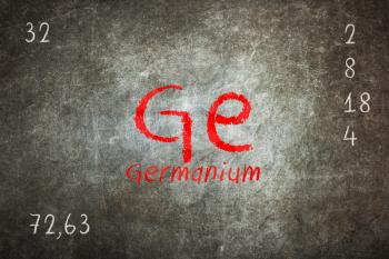 Isolated blackboard with periodic table, Germanium, chemistry