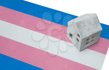 Small house on a flag - Trans pride