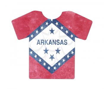 Simple t-shirt, flithy and vintage look, isolated on white - Arkansas
