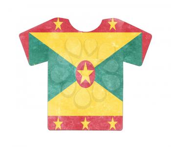 Simple t-shirt, flithy and vintage look, isolated on white - Grenada