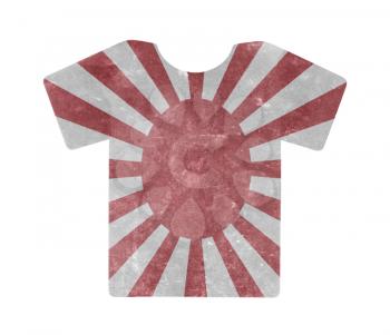 Simple t-shirt, flithy and vintage look, isolated on white - Japan