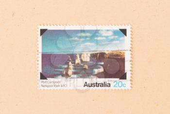 AUSTRALIA - CIRCA 1980: A stamp printed in Australia shows Port Campbell National Park VIC, circa 1980