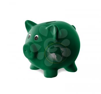 Ceramic piggy bank with painting of national flag, African Union