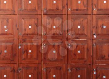 Old cabinet lockers, locked with a key