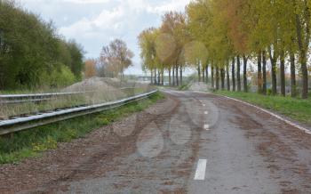 Abandoned road in the Netherlands, not being used for a long time