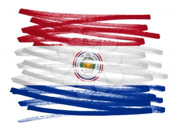 Flag illustration made with pen - Paraguay