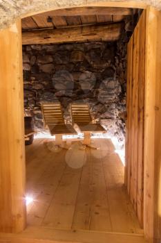Relaxation area of a private sauna - Germany