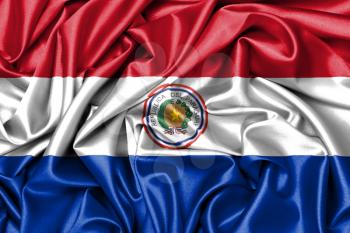Waving flag, close up - Flag of Paraguay