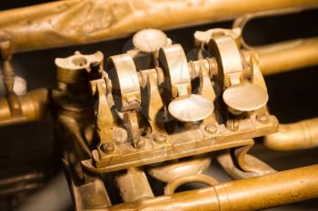 Part of a very old trumpet - Selective focus