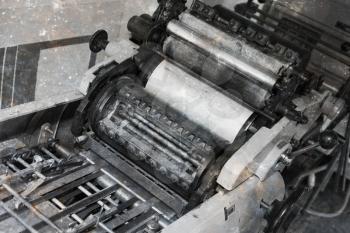 Old offset printing press in the Netherlands