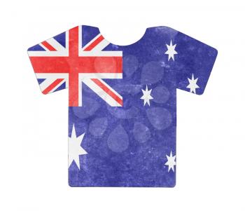 Simple t-shirt, flithy and vintage look, isolated on white - Australia