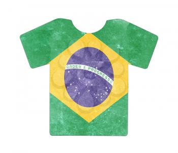 Simple t-shirt, flithy and vintage look, isolated on white - Brazil