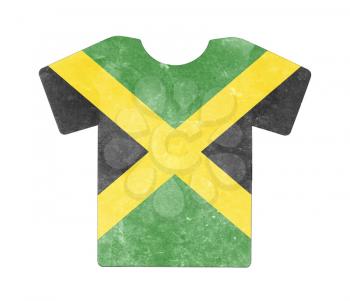 Simple t-shirt, flithy and vintage look, isolated on white - Jamaica