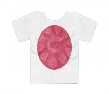 Simple t-shirt, flithy and vintage look, isolated on white - Japan