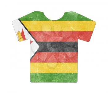 Simple t-shirt, flithy and vintage look, isolated on white - Zimbabwe